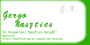 gergo masztics business card